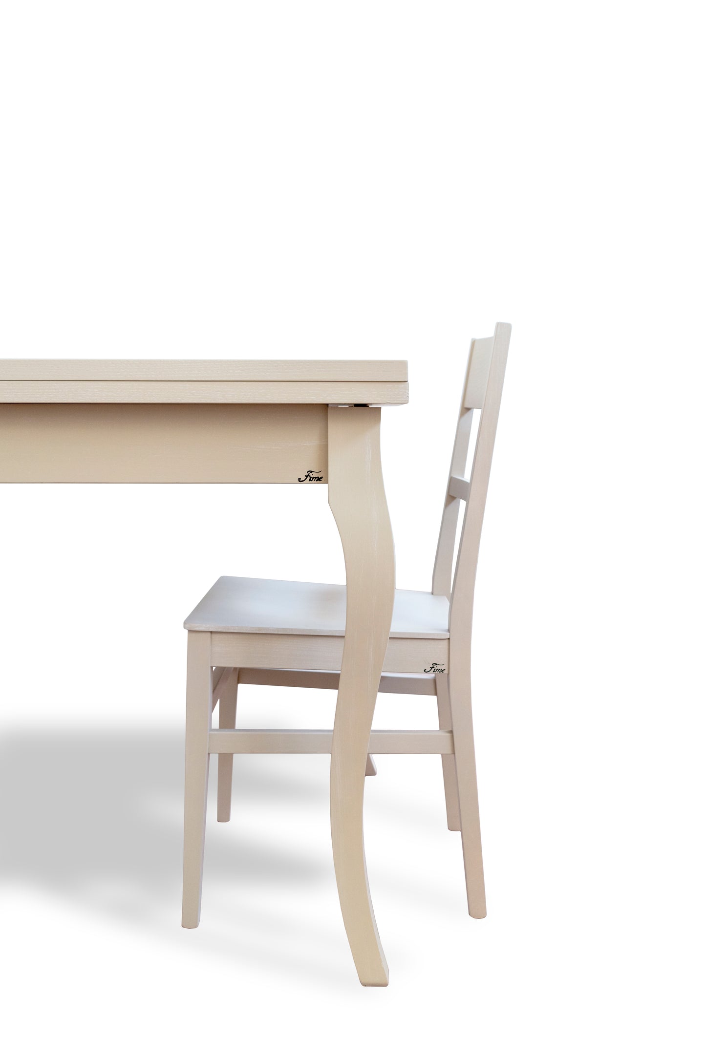 TAVOLO PIANO IN LEGNO DI FRASSINO - GAMBE IN LEGNO DI FAGGIO cm 90x90 libro aperto 180x90