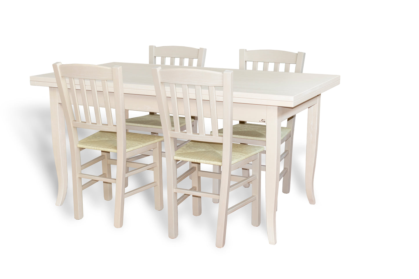 TAVOLO PIANO IN LEGNO DI FRASSINO - GAMBE IN LEGNO DI FAGGIO cm 160x85 con 2 all. da cm 40