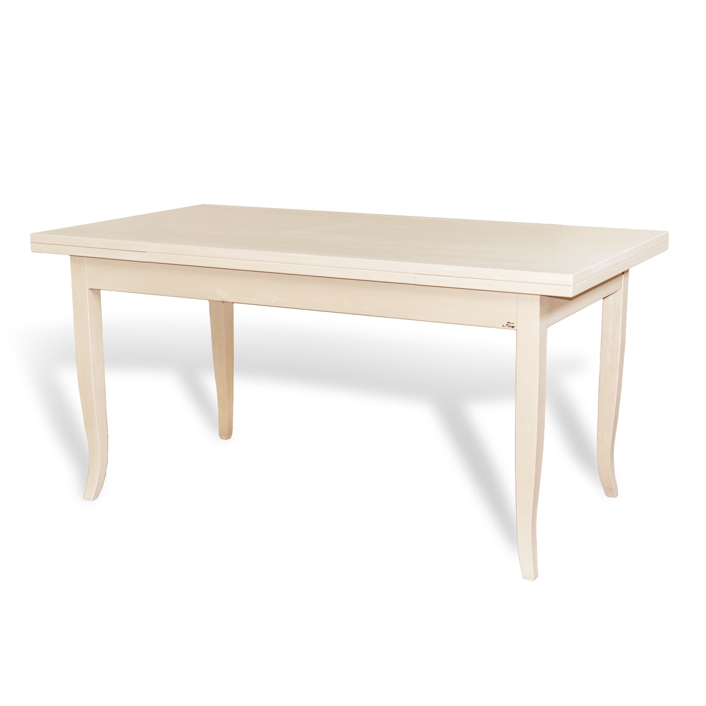TAVOLO PIANO IN LEGNO DI FRASSINO - GAMBE IN LEGNO DI FAGGIO cm 160x85 con 2 all. da cm 40