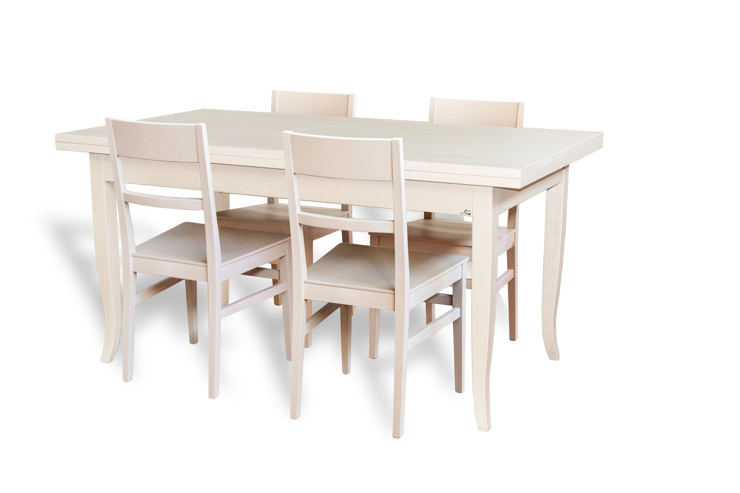 TAVOLO PIANO IN LEGNO DI TANGANICA - GAMBE IN LEGNO DI FAGGIO cm 180x90 con 2 all. da cm 50 APERTO 280x90 cm